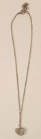 Clear Rhinestone Heart Shaped Pendant Gold Tone Necklace