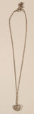 Clear Rhinestone Heart Shaped Pendant Gold Tone Necklace