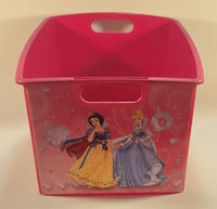 Disney Princesses Snow White Cinderella Bella Aurora Pink Plastic Storage Tote Container