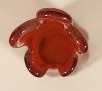 Vintage L.E. Smith Orange Red Flame 10" Tall Swung Glass Vase