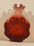 Vintage L.E. Smith Orange Red Flame 10" Tall Swung Glass Vase