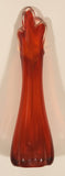 Vintage L.E. Smith Orange Red Flame 10" Tall Swung Glass Vase
