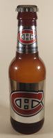 NHL Ice Hockey Montreal Canadiens 14" Tall Large 64 oz Brown Plastic Bottle Shaped Coin Bank Sports Collectible Chrome Labels and Cap