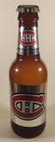 NHL Ice Hockey Montreal Canadiens 14" Tall Large 64 oz Brown Plastic Bottle Shaped Coin Bank Sports Collectible Chrome Labels and Cap