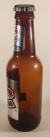 NHL Ice Hockey Montreal Canadiens 14" Tall Large 64 oz Brown Plastic Bottle Shaped Coin Bank Sports Collectible Chrome Labels and Cap