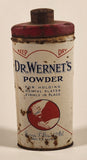 Vintage George L. Wernet D. DS Dr. Wernet's Powder For Holding Dental Plates Firmly In Place Keep Dry Tin Metal Can
