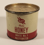 Vintage 1940s Sasco Honey 2 Lb Tin Metal Can Saskatchewan Honey Company Tisdale, Saskatchewan