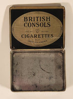 Vintage W.C. Macdonald British Consols Cigarettes Mild Sweet Old Virginia Hinged Tin Metal Container