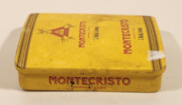 Montecristo Habana Cuba 5 Media Corona Yellow Tin Metal Cigar Case With Sliding Lid