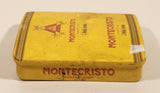 Montecristo Habana Cuba 5 Media Corona Yellow Tin Metal Cigar Case With Sliding Lid