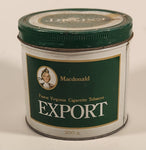Vintage Late 1970s MacDonald Export Finest Virginia Cigarette Tobacco Tin Can