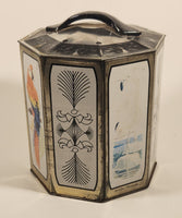 Vintage Peek Freans Scarlet Macaw Crowned Crane Lady Amherst Pheasant Greater Flamingo Bird Themed Octagonal Tin Metal Container