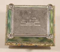 Vintage Harry Vincent Limited Blue Bird Confectionery Footed Flower Themed Embossed Tin Metal Container