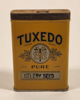 Vintage Tuxedo Pure Celery Seed Yellow 3 1/4" Tall Tin Metal Spice Container