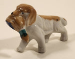 Vintage Japanese Hunting Dog with Mallard Duck 3 3/4" Hand Painted Porcelain Figure