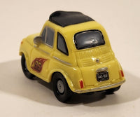Disney Pixar Cars Fiat 500 Luigi Yellow Plastic Die Cast Toy Car Vehicle