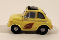 Disney Pixar Cars Fiat 500 Luigi Yellow Plastic Die Cast Toy Car Vehicle