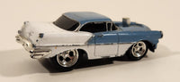 2002 Funline Muscle Machines 1956 Old 88 Blue and White Die Cast Toy Car Vehicle Missing The Engine