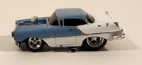 2002 Funline Muscle Machines 1956 Old 88 Blue and White Die Cast Toy Car Vehicle Missing The Engine