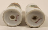 Vintage Black Bear and Beaver Gold Speckled White Porcelain Salt and Pepper Shaker Set Made in Japan