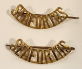 Vintage WWII Canadian Seaforths Highlanders Brass Shoulder Badge Title Set of 2