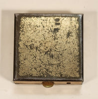 Vintage Snakeskin Gold Tone Compact Square Pill Box Trinket