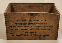 Antique The American Crayon Company Sandusky Ohio New York Old Faithful Sterling White Chalk Wood Box