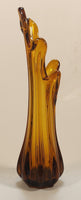 Vintage L.E. Smith Brown Amber Glass 10" Tall Swung Glass Vase