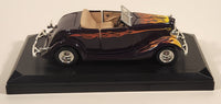 Redbox 1934 Ford Coupe Convertible Purple with Flames 1/24 Scale Die Cast Toy Car Vehicle with Opening Doors Hood Trunk