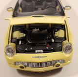 Masito Ford Thunderbird Yellow 1/18 Scale Die Cast Toy Car Vehicle with Opening Doors Hood Trunk