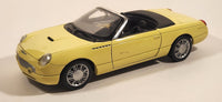 Masito Ford Thunderbird Yellow 1/18 Scale Die Cast Toy Car Vehicle with Opening Doors Hood Trunk Missing Mirrors