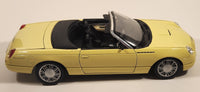 Masito Ford Thunderbird Yellow 1/18 Scale Die Cast Toy Car Vehicle with Opening Doors Hood Trunk Missing Mirrors