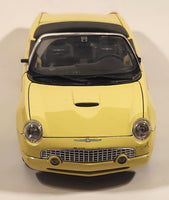 Masito Ford Thunderbird Yellow 1/18 Scale Die Cast Toy Car Vehicle with Opening Doors Hood Trunk Missing Mirrors