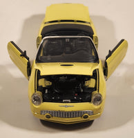 Masito Ford Thunderbird Yellow 1/18 Scale Die Cast Toy Car Vehicle with Opening Doors Hood Trunk Missing Mirrors