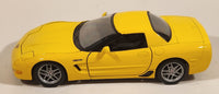 Maisto 2002 Corvette Yellow 1/24 Scale Die Cast Toy Car Vehicle with Opening Doors and Hood