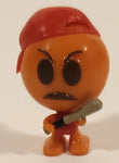 2016 Fun 2 Play Angry Billy AKA Pooling Face Emoji with Baseball Bat and Red Hat 1 1/4" Emoji PVC Toy Figure