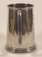 Vintage Fine British Pewter Sheffield England The Rose & Crowns Edmonton's Original English Pub Dan C. Metal Beer Mug Cup with Glass Bottom