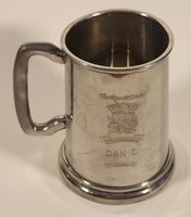 Vintage Fine British Pewter Sheffield England The Rose & Crowns Edmonton's Original English Pub Dan C. Metal Beer Mug Cup with Glass Bottom