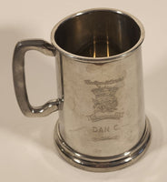 Vintage Fine British Pewter Sheffield England The Rose & Crowns Edmonton's Original English Pub Dan C. Metal Beer Mug Cup with Glass Bottom