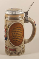 Ceramarte Brazil Molson 1786-1986 200 Years of Excellence Beer Stein Mug with Metal Lid