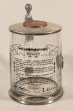 Rare Rastal Molson 1786-1986 200th Annivesary Founder John Molson Clear Glass Beer Mug with Metal Lid