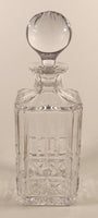 Antique Traditional Cut Glass Heavy Whiskey Bourbon Decanter Bottle