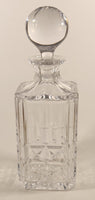 Antique Traditional Cut Glass Heavy Whiskey Bourbon Decanter Bottle
