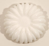 Vintage Hazel Atlas Flower Pattern White Milk Glass Candle Stick Holder