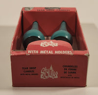 Rare Vintage 1960s Debonair Candles Stylites Tear Drop Candle with Metal Holder New in Box