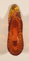 Vintage Fenton Red and Orange Lions Head High Heel Shoe Art Glass Ornament