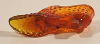 Vintage Fenton Red and Orange Lions Head High Heel Shoe Art Glass Ornament