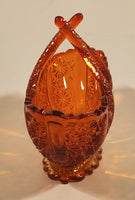Vintage Fenton Daisy and Button Amberina Red Orange Split Branches Basket Style Glass Candy Dish