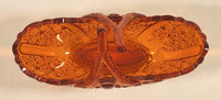 Vintage Fenton Daisy and Button Amberina Red Orange Split Branches Basket Style Glass Candy Dish
