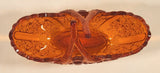 Vintage Fenton Daisy and Button Amberina Red Orange Split Branches Basket Style Glass Candy Dish